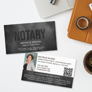 Notary Public Loan Signing Agent Photo QR Code Business Card