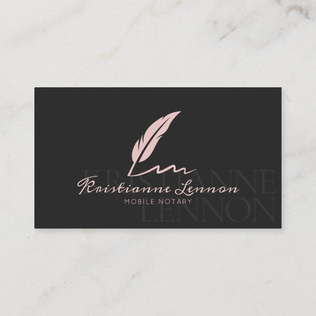 Notary Public - Loan Signing Agent - Sleek Modern  Business Card (Back)
