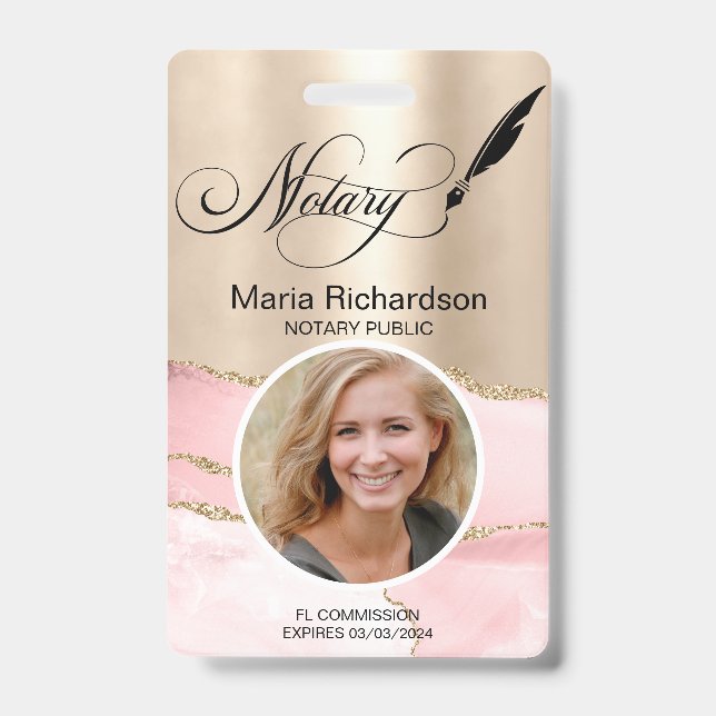 Notary public Loan Signing Photo Name Badge (Front)