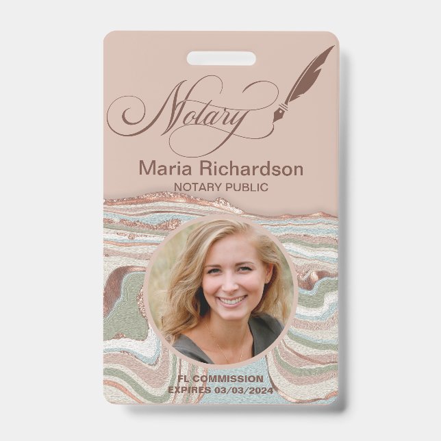 Notary public Loan Signing Photo Name Badge (Front)