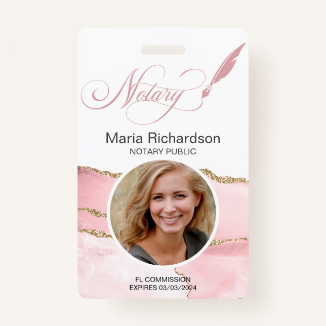 Notary public Loan Signing Photo Name Badge (Front)
