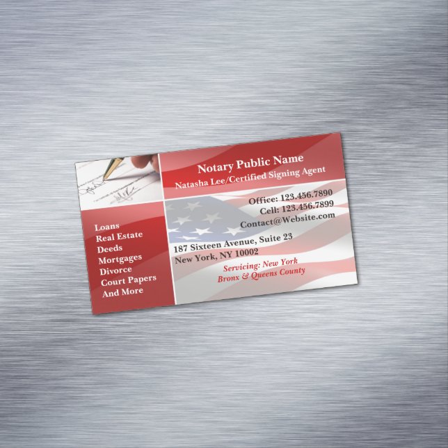 Notary Public Magnetic Business Card (In Situ)