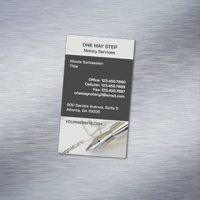 Notary Public Magnetic Business Card (In Situ)