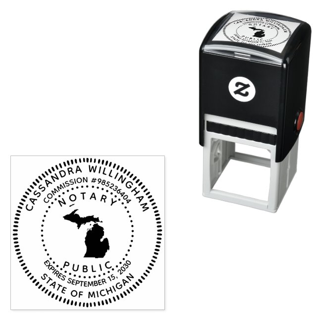 Notary Public Michigan Self-inking Stamp (In Situ)