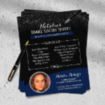 Notary Public Navy Blue Black Glitter Custom Photo Flyer<br><div class="desc">Notary Public Navy Blue Black Glitter Custom Photo Flyers.</div>