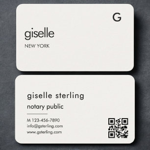 Notary Public Neutral QR Code  Business Card