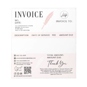 Notary Public Personalized Invoice Notepad