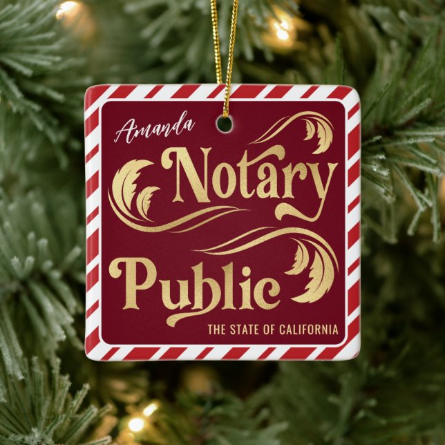 Notary Public Photo Christmas  Ceramic Ornament (Tree)