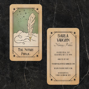 Notary Public Quill Tarot Card Illustration