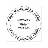 Notary Public round leaf motif