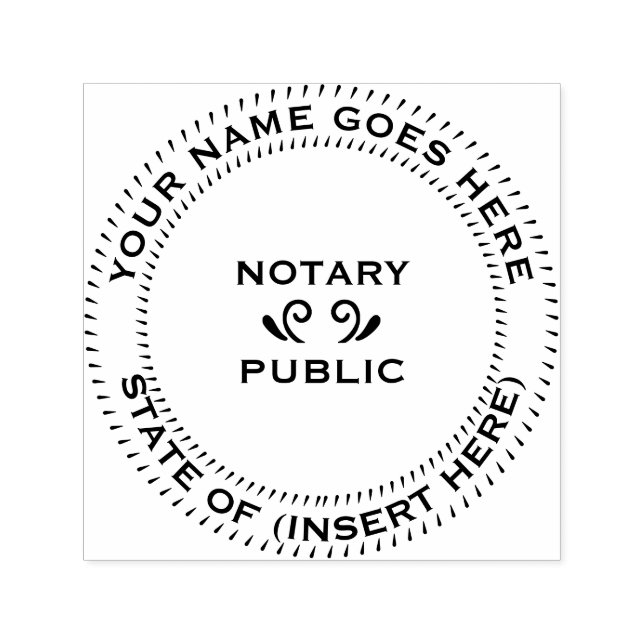Notary Public round Self-inking Stamp (Design)