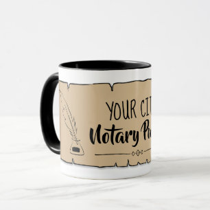 Notary Public Scroll Quill Your City Customized Mug