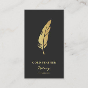 Notary Public Signing Agent Consultant Black Gold Business Card
