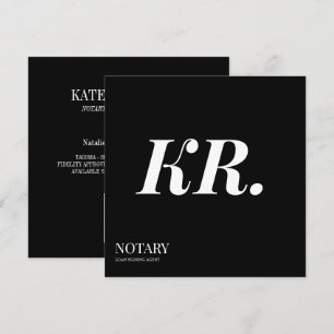 Notary Public Signing Agent Monogram elegant black Announcement