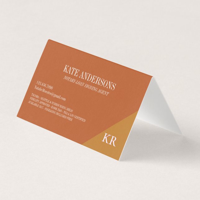 Notary Public Signing Agent Monogram terracotta (Back)
