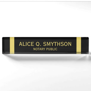 Notary Public Signs Desk Name Plates