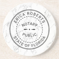 Notary Public Stamp Elegant Modern White Marble