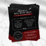 Notary Public Stamp Modern Red & Black Glitter Flyer<br><div class="desc">Notary Public Stamp Modern Red & Black Glitter Flyers.</div>