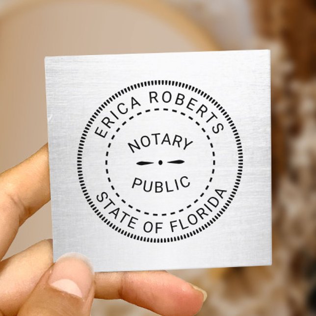 Notary Public Stamp Plain Minimalist Square Business Card (Creator Uploaded)