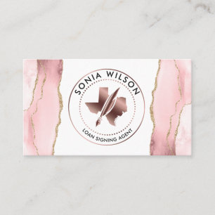 Notary Public Texas Stamp Loan Signing Agent  Busi Business Card