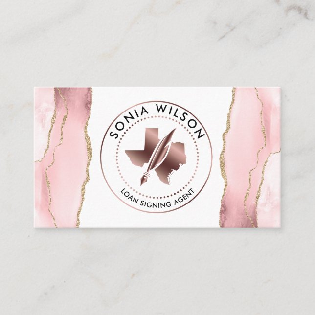 Notary Public Texas Stamp Loan Signing Agent  Busi Business Card (Front)