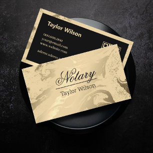Notary QR code luxury gold marble professional Business Card