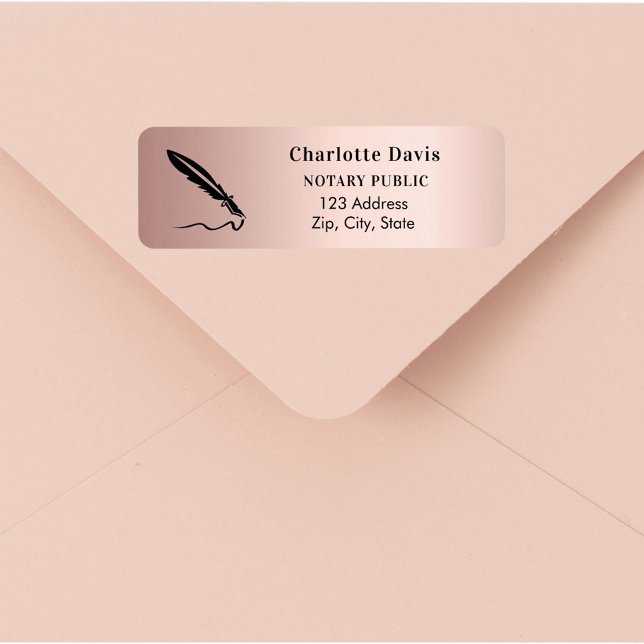 Notary rose gold pen return address (Creator Uploaded)