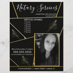 Notary Services Geometric Photo Business Flyer