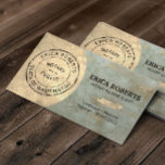 Notary Stamp Loan Signing Agent Vintage Bronze Business Card<br><div class="desc">Notary Stamp Loan Signing Agent Vintage Gold Bronze Business Cards.</div>
