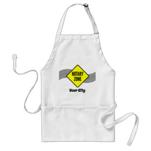 Notary Zone Yellow Road Sign Customized City Standard Apron