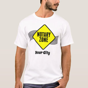 Notary Zone Yellow Road Sign Customized City T-Shirt