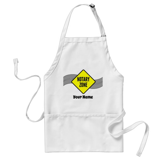 Notary Zone Yellow Road Sign Customized Name Standard Apron (Front)
