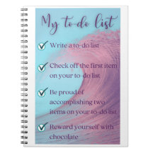 Note book - My to-do list (wave background)