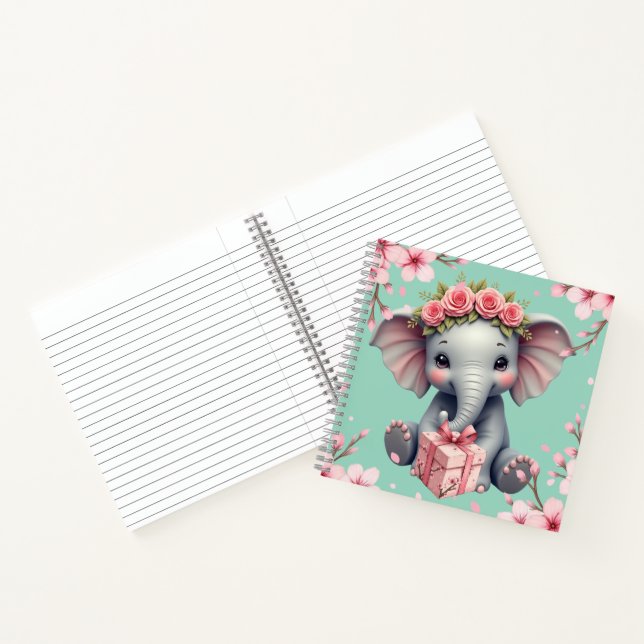 Note book with elephant design. (Inside)