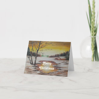 Note Card Ann Hayes Winter Scene Merry Christmas