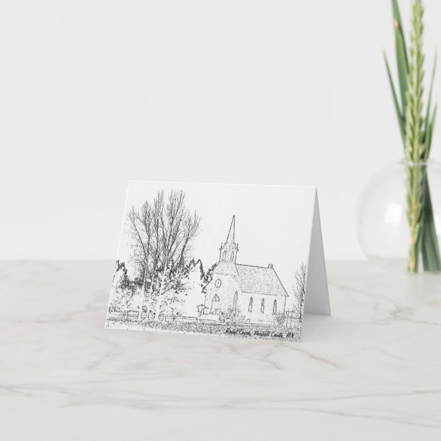 Note Card B&W  Rindal Church, Marshall County, MN (Front)