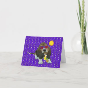 Note Card Baby Basset Hound Sheldon Summer Time