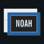 NOTE CARD BAR MITZVAH hebrew name black royal blue<br><div class="desc">by kat massard >>> https://linktr.ee/simplysweetpaperie <<< A simple, stylish way to say thank you to your guest's for attending your event. Setup as a template it is simple for you to add your own details, or hit the customise button and you can add or change text, fonts, sizes etc TIP...</div>