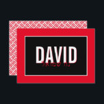 NOTE CARD BAR MITZVAH hebrew name simple red black<br><div class="desc">by kat massard >>> https://linktr.ee/simplysweetpaperie <<< A simple, stylish way to say thank you to your guest's for attending your event. Setup as a template it is simple for you to add your own details, or hit the customise button and you can add or change text, fonts, sizes etc TIP...</div>