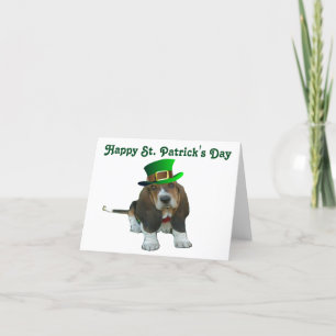 Note Card Basset Hound Happy St.Patrick's
