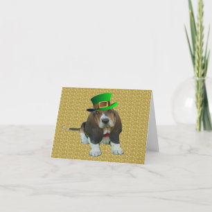 Note Card Basset Hound Happy St.Patrick's