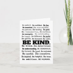 Note Card "Be Kind" Word Cloud