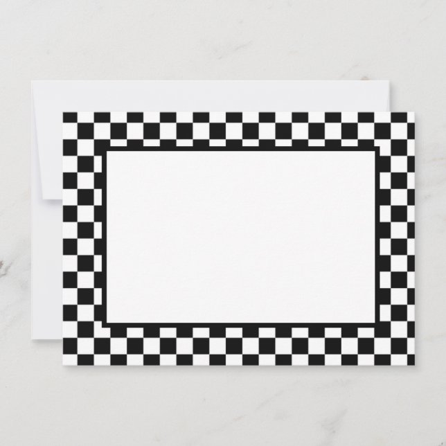 Note Card-Black & White Checkers Card (Front)