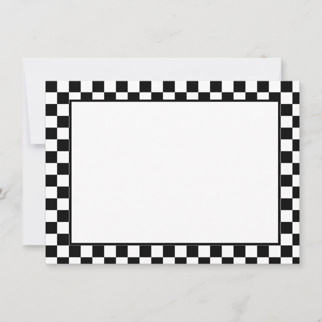 Note Card-Black & White Checkers Card (Front)