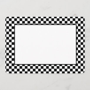 Note Card-Black & White Checkers Card