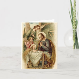 Note Card (Blank/Custom): St. Joseph Nativity