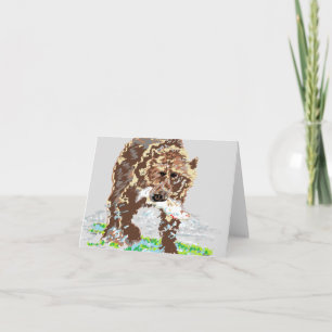 Note Card Blank Inside / Grizzly Bear