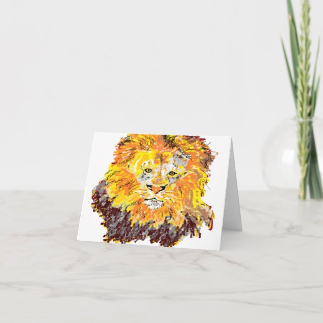 Note Card Blank inside Lion (Front)