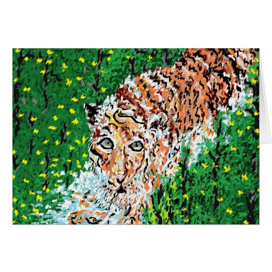 Note Card Blank inside / Tiger On The Prowl