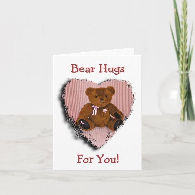 Note Card: Breast Cancer Awareness Bear Card (Front)